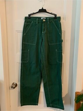 GARAGE, Women's famous Utility Carpenter dark green denim Jeans Size 1